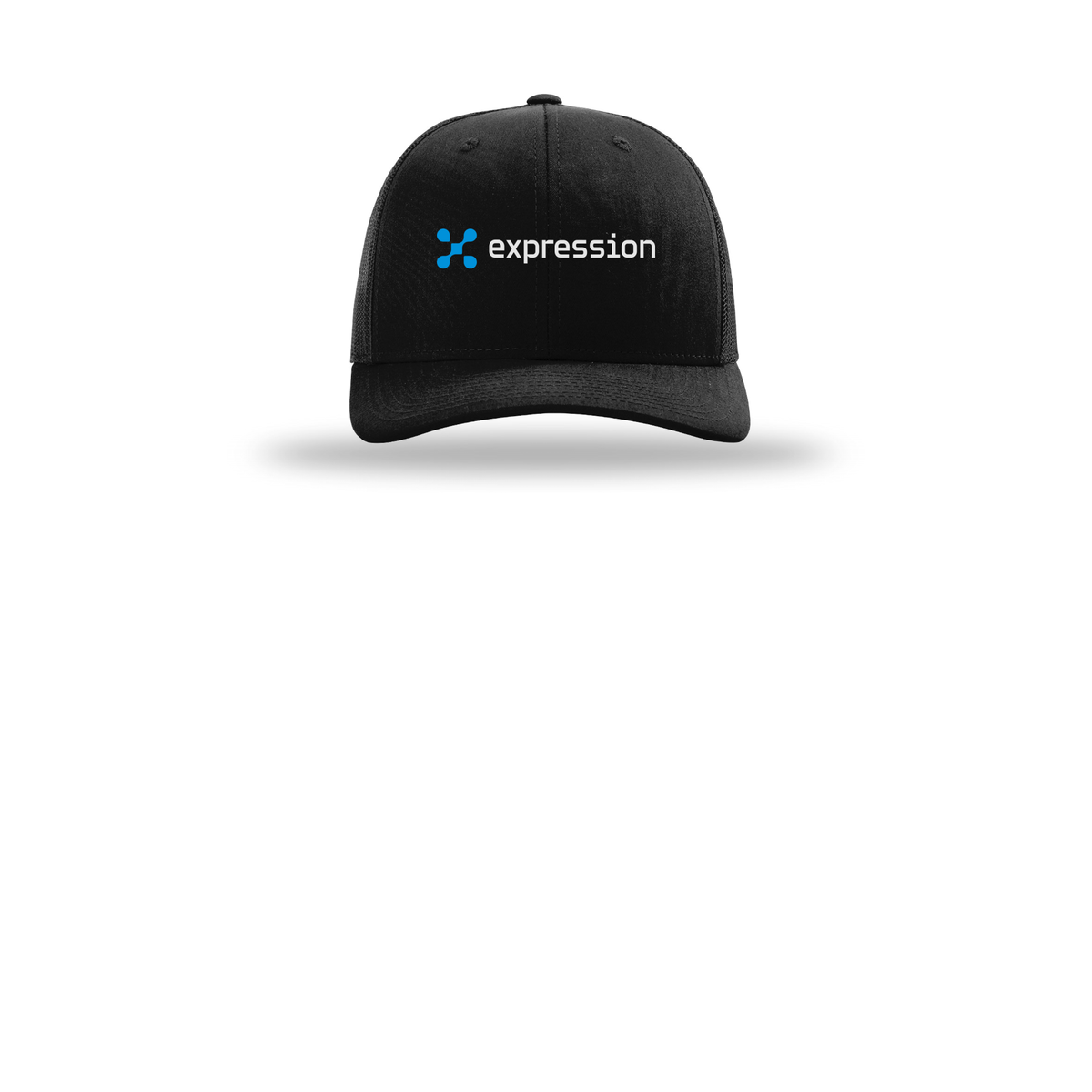 expr-richardson-trucker-cap-embroidery-capfront-R112-black-flat-front