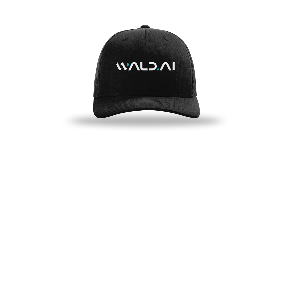 wald-richardson-trucker-cap-embroidery-capfront-R112-black-flat-front