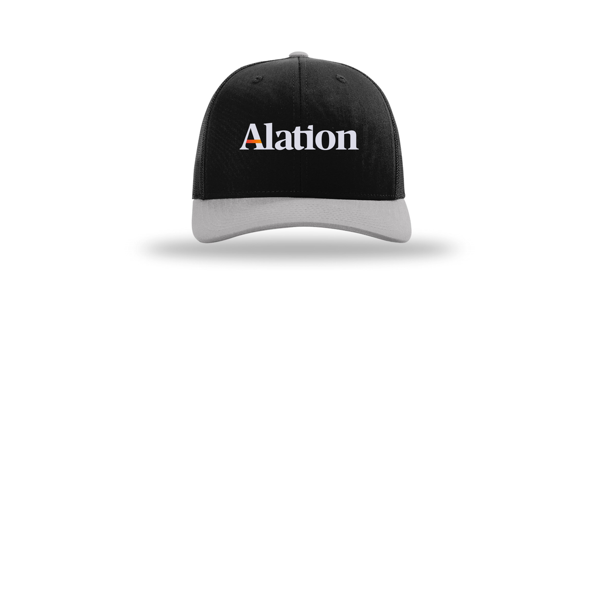alation-richardson-trucker-cap-embroidery-capfront-R112-blackblacklightgrey-flat-front