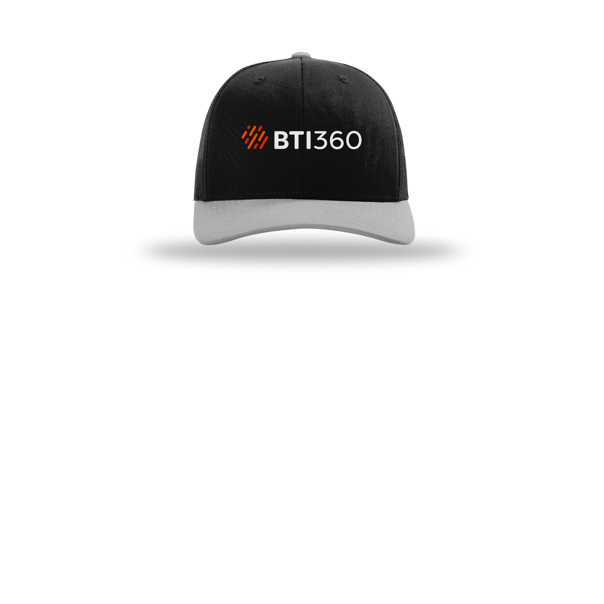 bti360-richardson-trucker-cap-embroidery-capfront-R112-blackblacklightgrey-flat-front