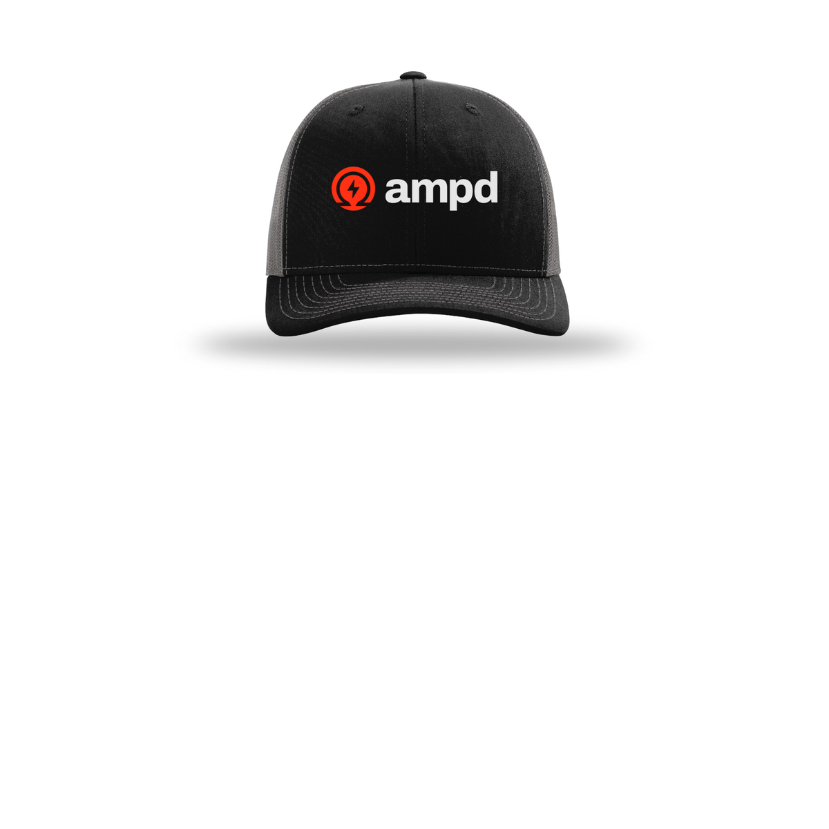 ampd-richardson-trucker-cap-embroidery-capfront-R112-blackcharcoal-flat-front