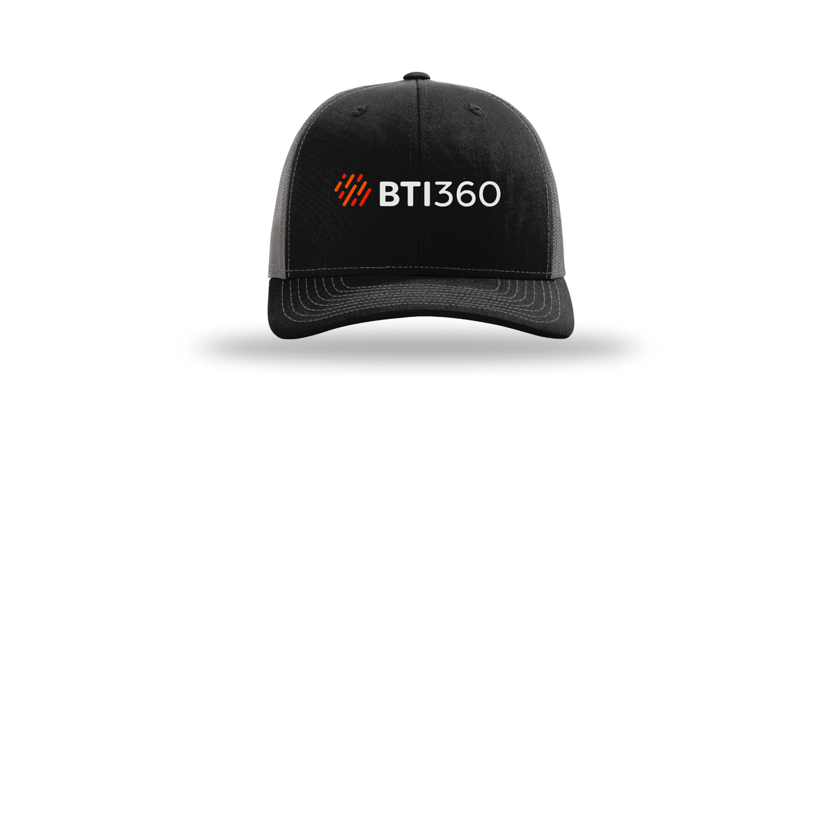 bti360-richardson-trucker-cap-embroidery-capfront-R112-blackcharcoal-flat-front