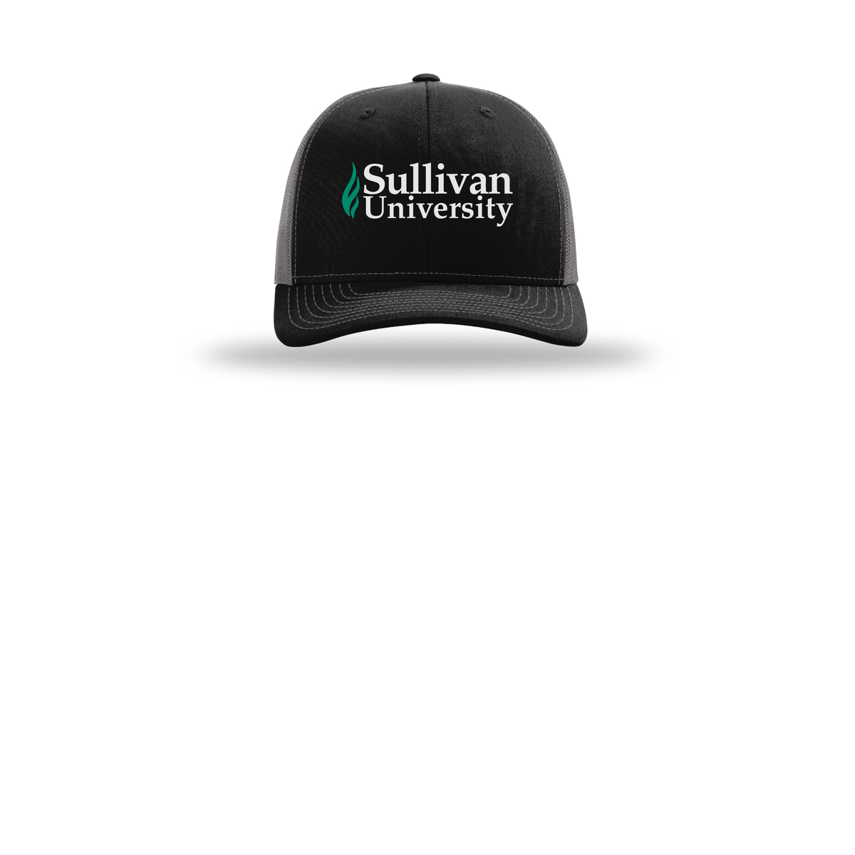 sullivan-richardson-trucker-cap-embroidery-capfront-R112-blackcharcoal-flat-front