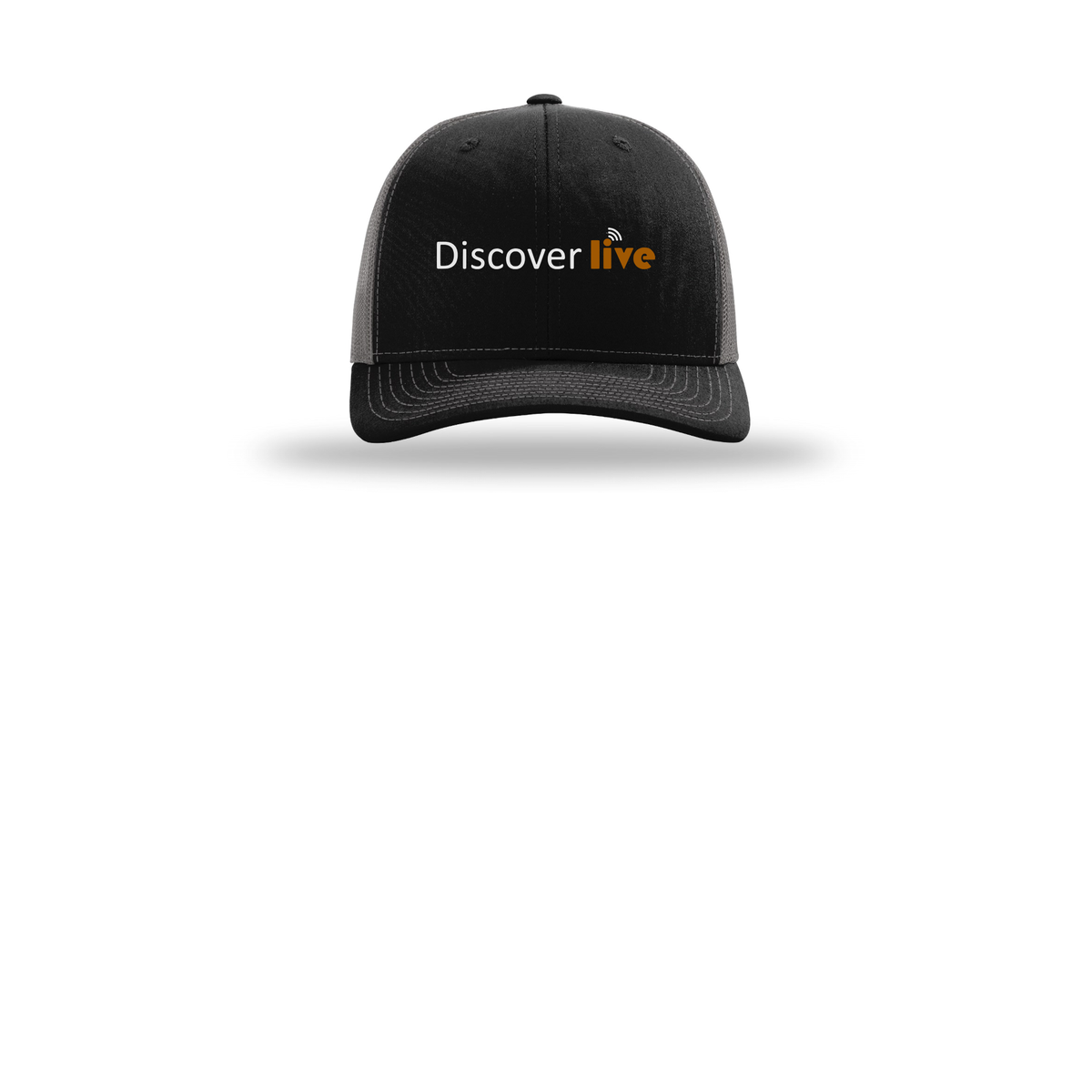 discover-richardson-trucker-cap-embroidery-capfront-R112-blackcharcoal-flat-front