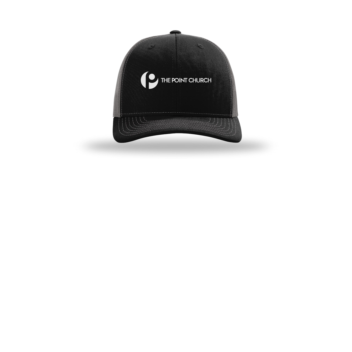 thepointva-richardson-trucker-cap-embroidery-capfront-R112-blackcharcoal-flat-front