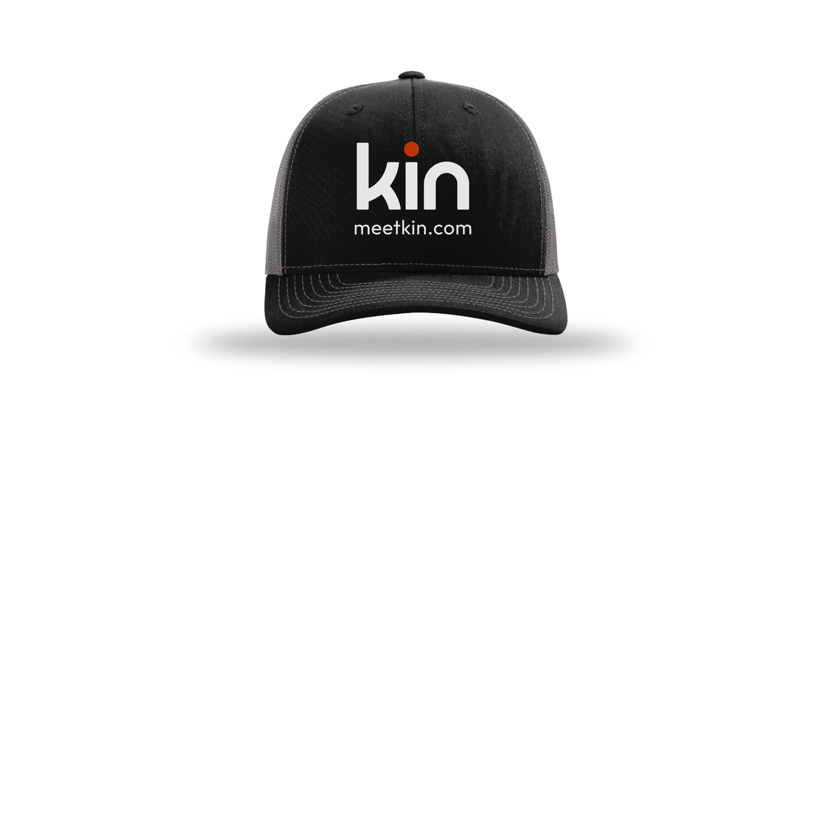 kin-richardson-trucker-cap-embroidery-capfront-R112-blackcharcoal-flat-front