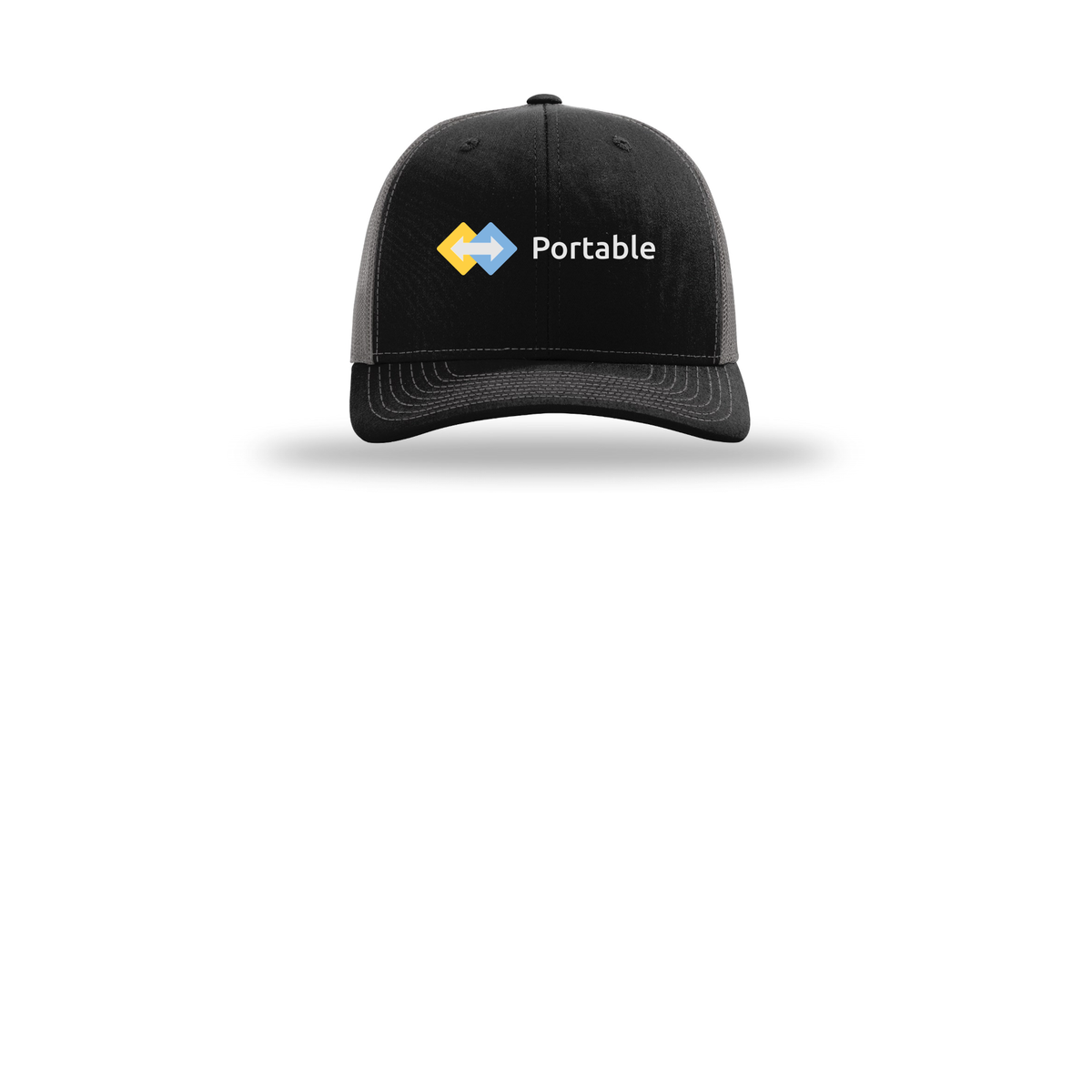portable-richardson-trucker-cap-embroidery-capfront-R112-blackcharcoal-flat-front