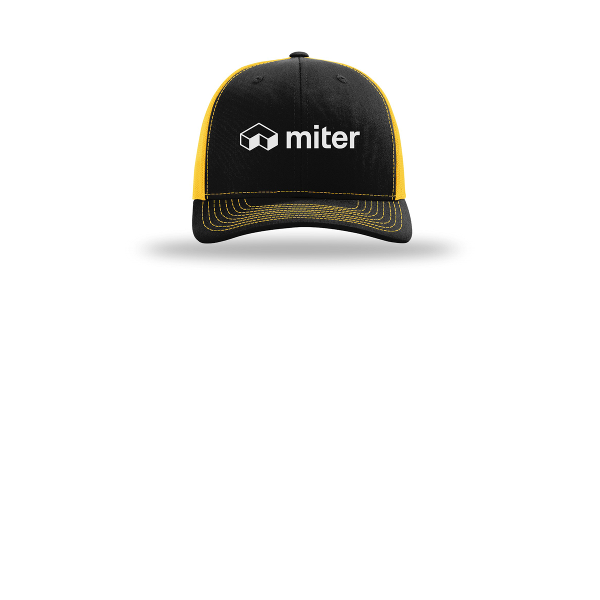 miter-richardson-trucker-cap-embroidery-capfront-R112-blackgold-flat-front