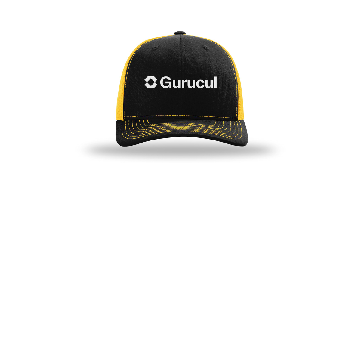 gurucul-richardson-trucker-cap-embroidery-capfront-R112-blackgold-flat-front