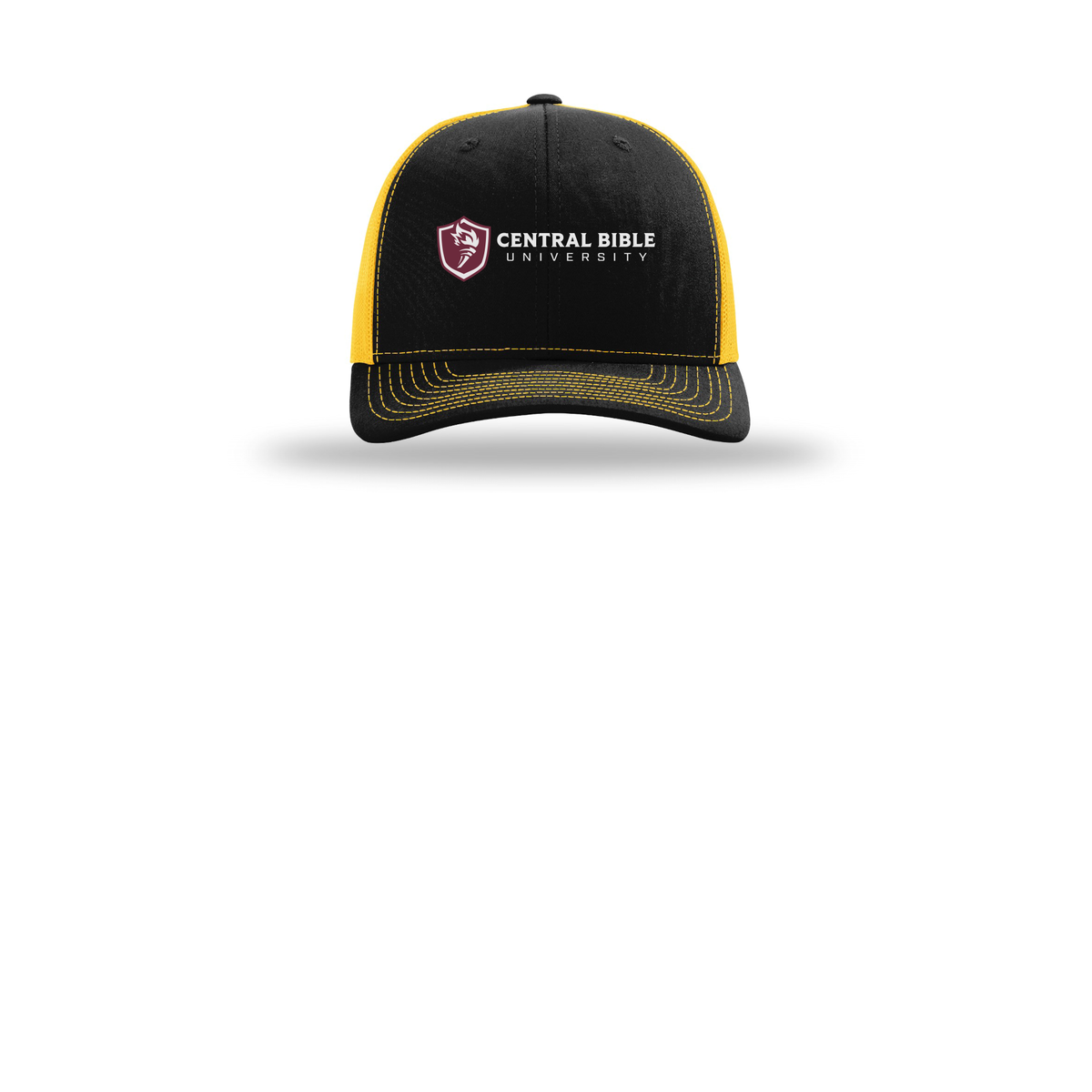 centralbible-richardson-trucker-cap-embroidery-capfront-R112-blackgold-flat-front