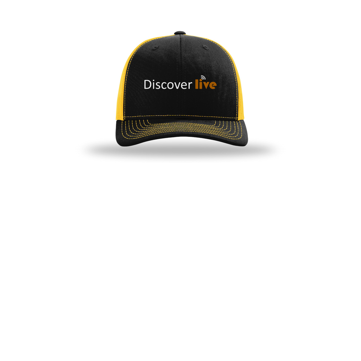discover-richardson-trucker-cap-embroidery-capfront-R112-blackgold-flat-front
