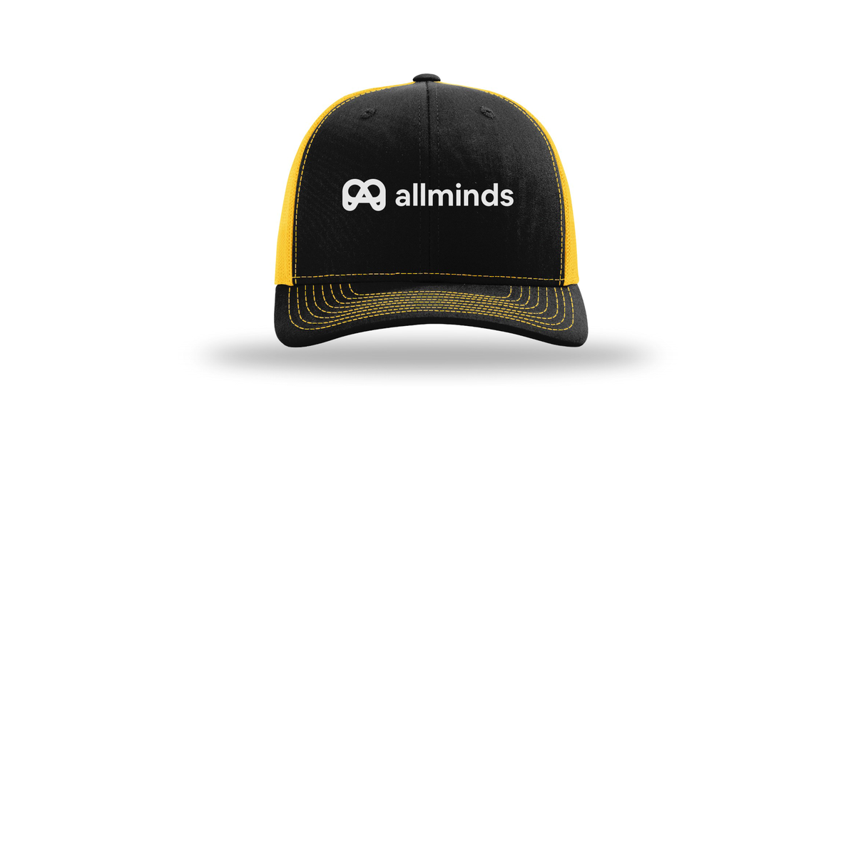 getallminds-richardson-trucker-cap-embroidery-capfront-R112-blackgold-flat-front