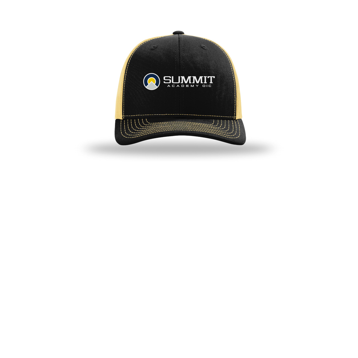saoic-richardson-trucker-cap-embroidery-capfront-R112-blackvegasgold-flat-front