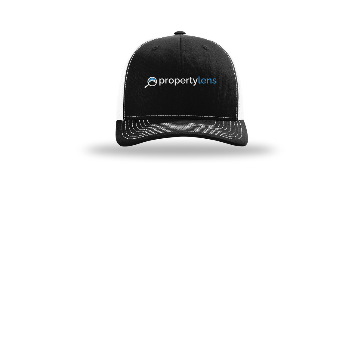 propertylens-richardson-trucker-cap-embroidery-capfront-R112-blackwhite-flat-front