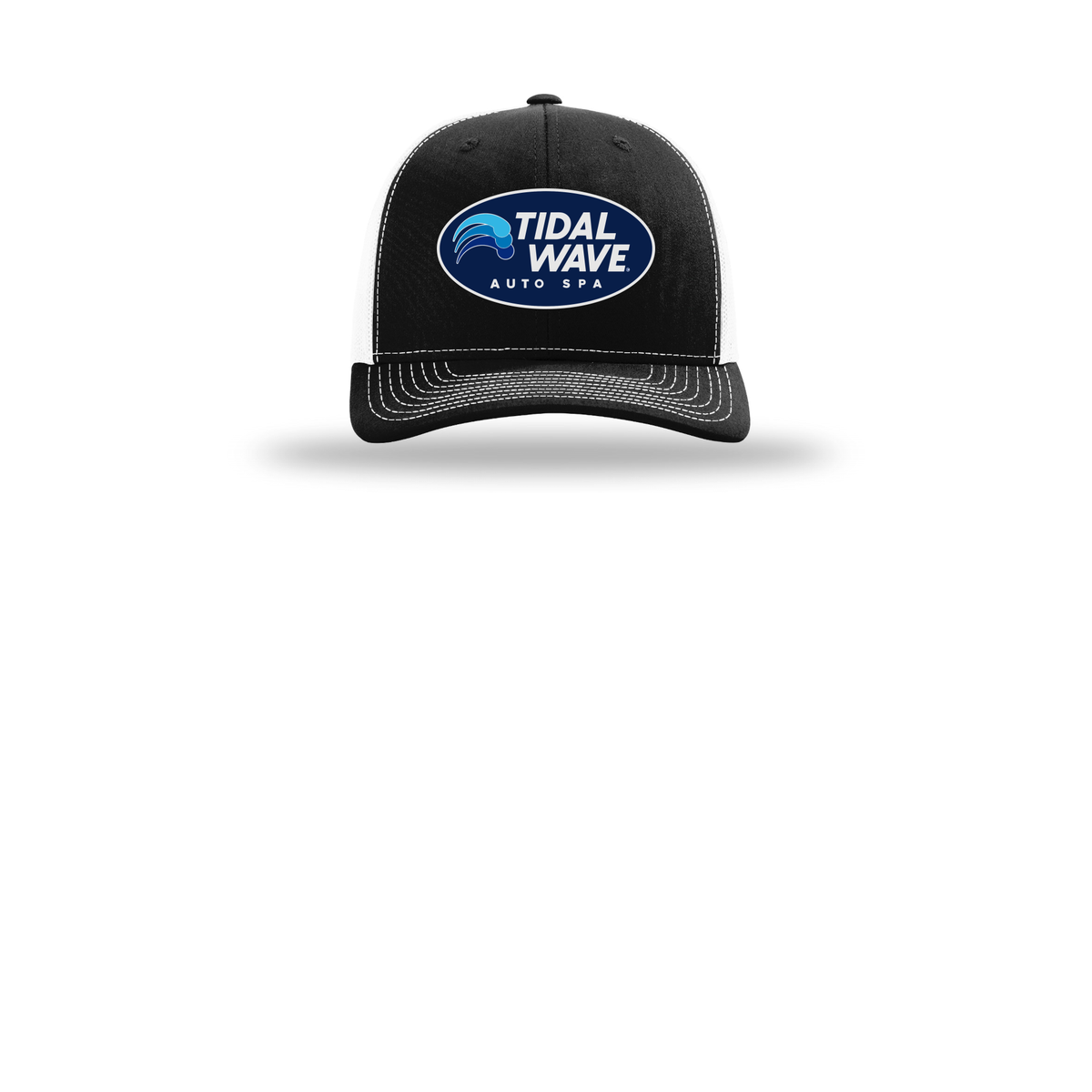 tidalwaveautospa-richardson-trucker-cap-embroidery-capfront-R112-blackwhite-flat-front
