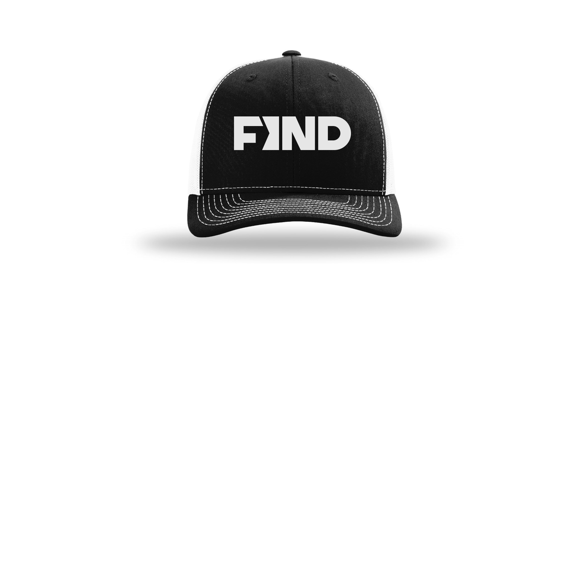 findrealestate-richardson-trucker-cap-embroidery-capfront-R112-blackwhite-flat-front