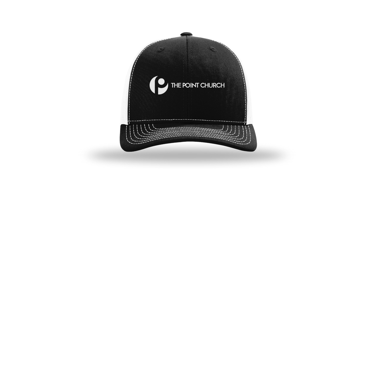 thepointva-richardson-trucker-cap-embroidery-capfront-R112-blackwhite-flat-front