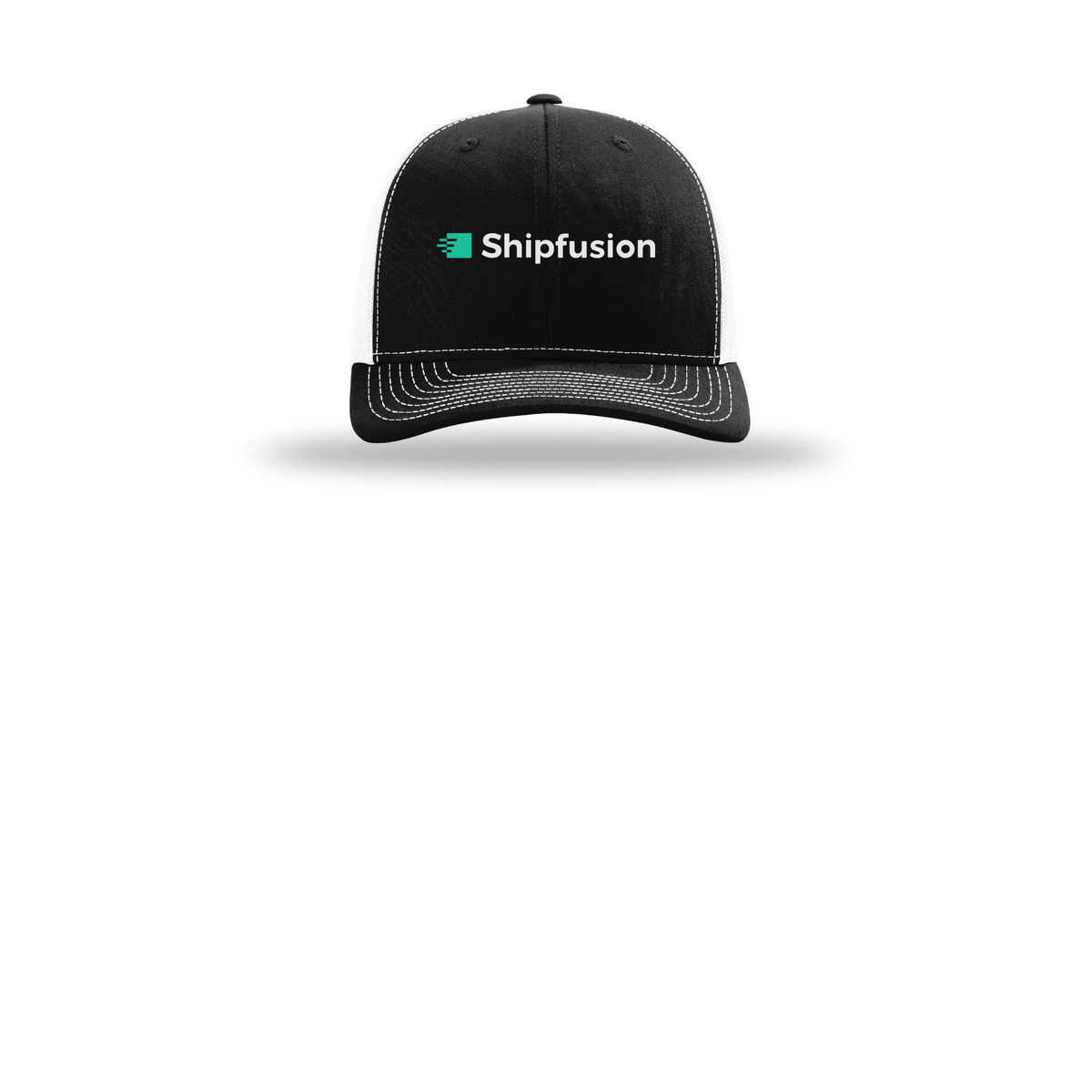 shipfusion-richardson-trucker-cap-embroidery-capfront-R112-blackwhite-flat-front