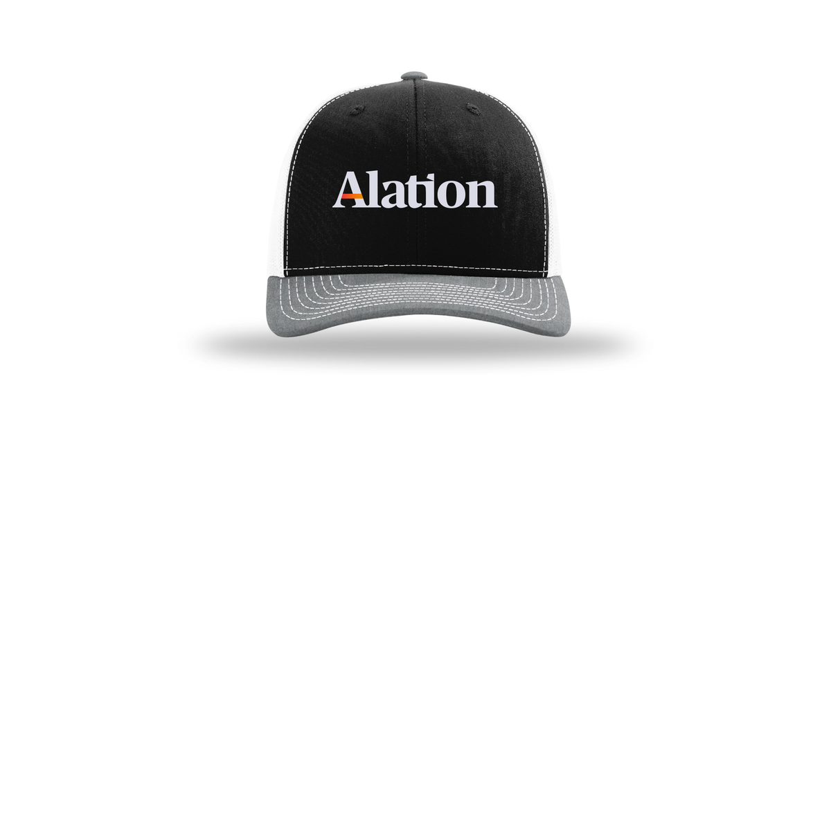 alation-richardson-trucker-cap-embroidery-capfront-R112-blackwhiteheathergrey-flat-front
