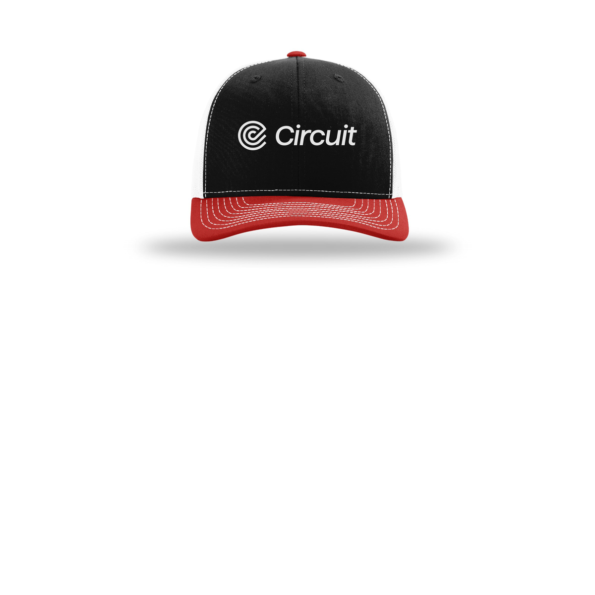 ridecircuit-richardson-trucker-cap-embroidery-capfront-R112-blackwhitered-flat-front