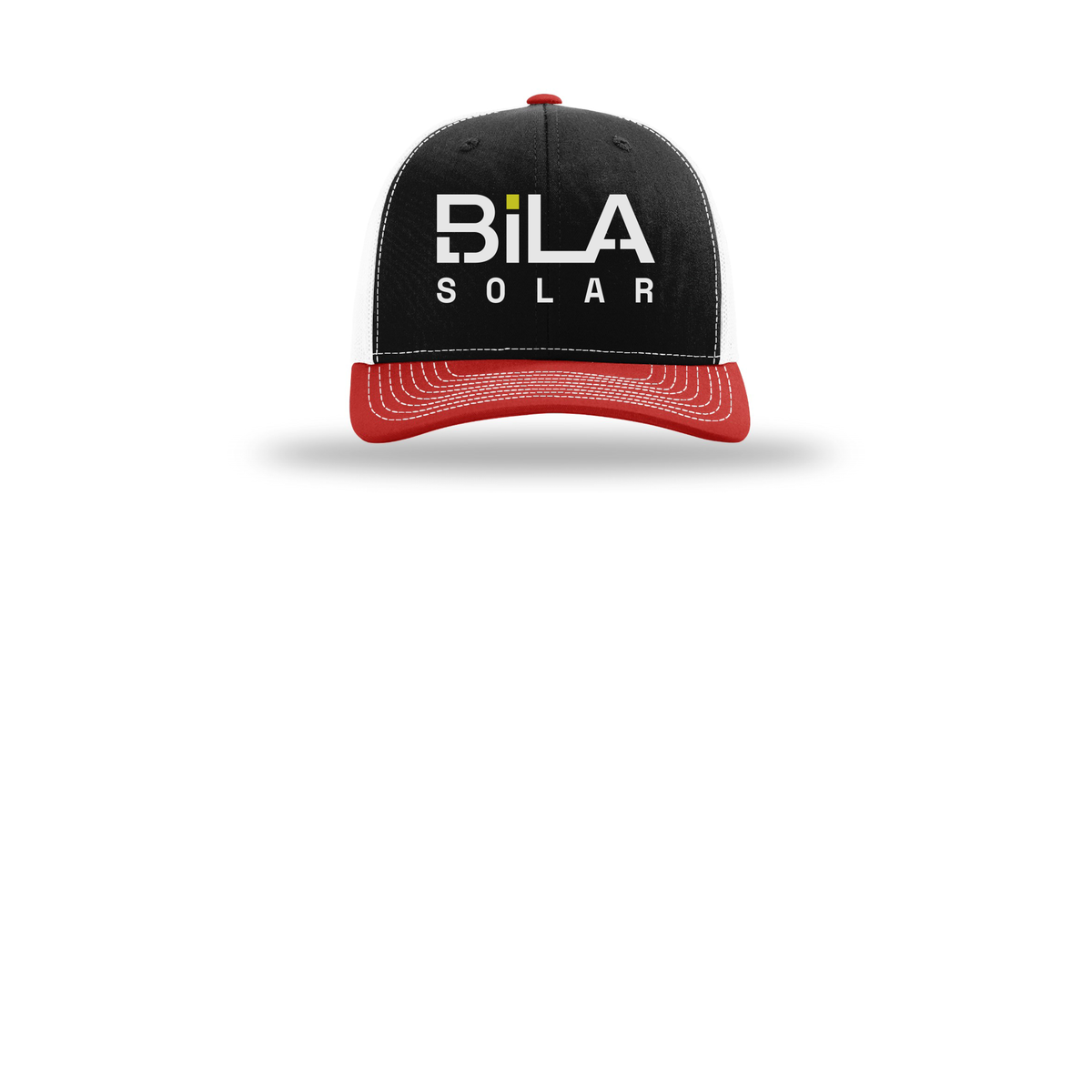 bilasolar-richardson-trucker-cap-embroidery-capfront-R112-blackwhitered-flat-front