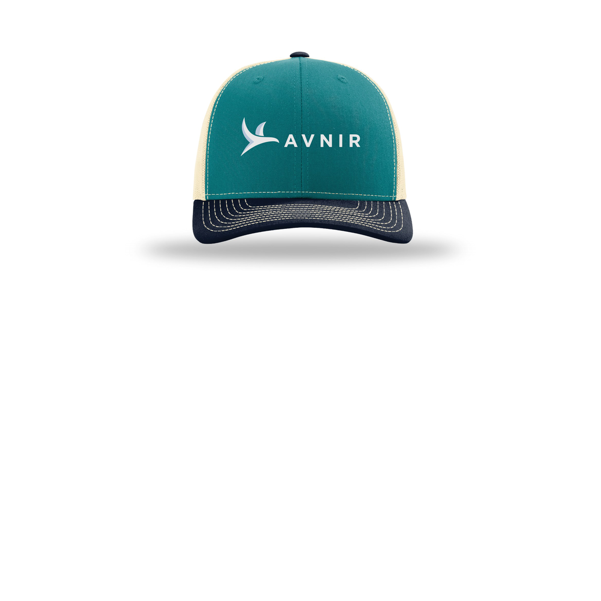 avnir-richardson-trucker-cap-embroidery-capfront-R112-bluetealbirchnavy-flat-front