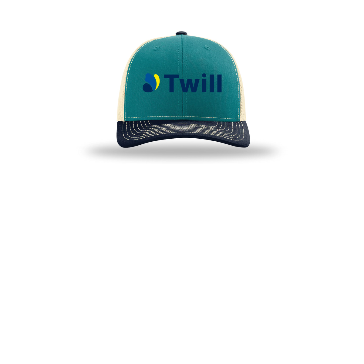 withtwill-richardson-trucker-cap-embroidery-capfront-R112-bluetealbirchnavy-flat-front