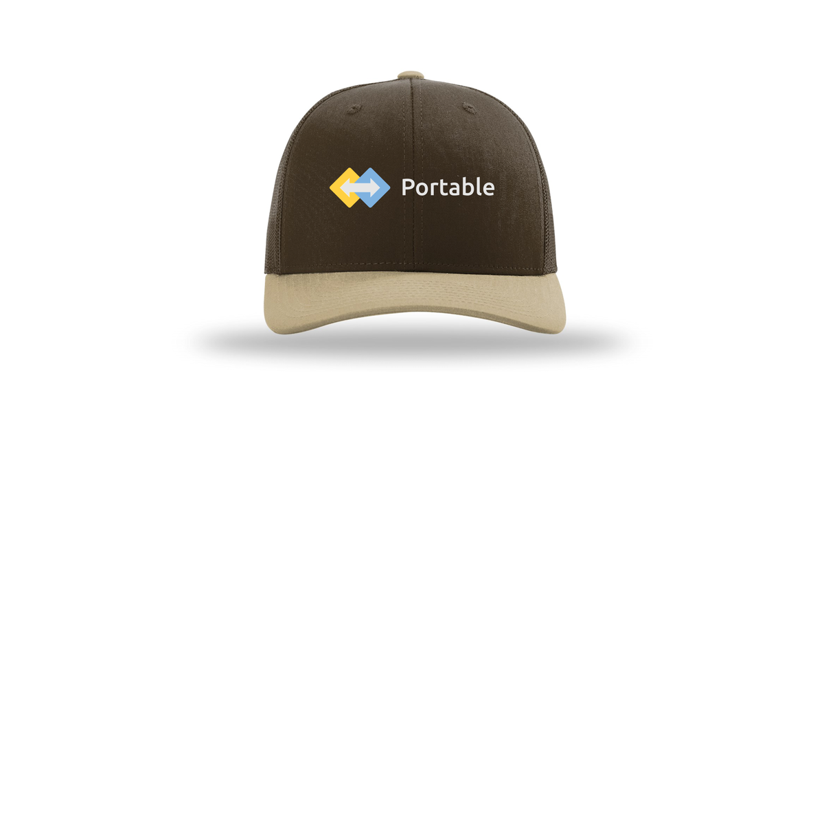 portable-richardson-trucker-cap-embroidery-capfront-R112-brownbrownkhaki-flat-front