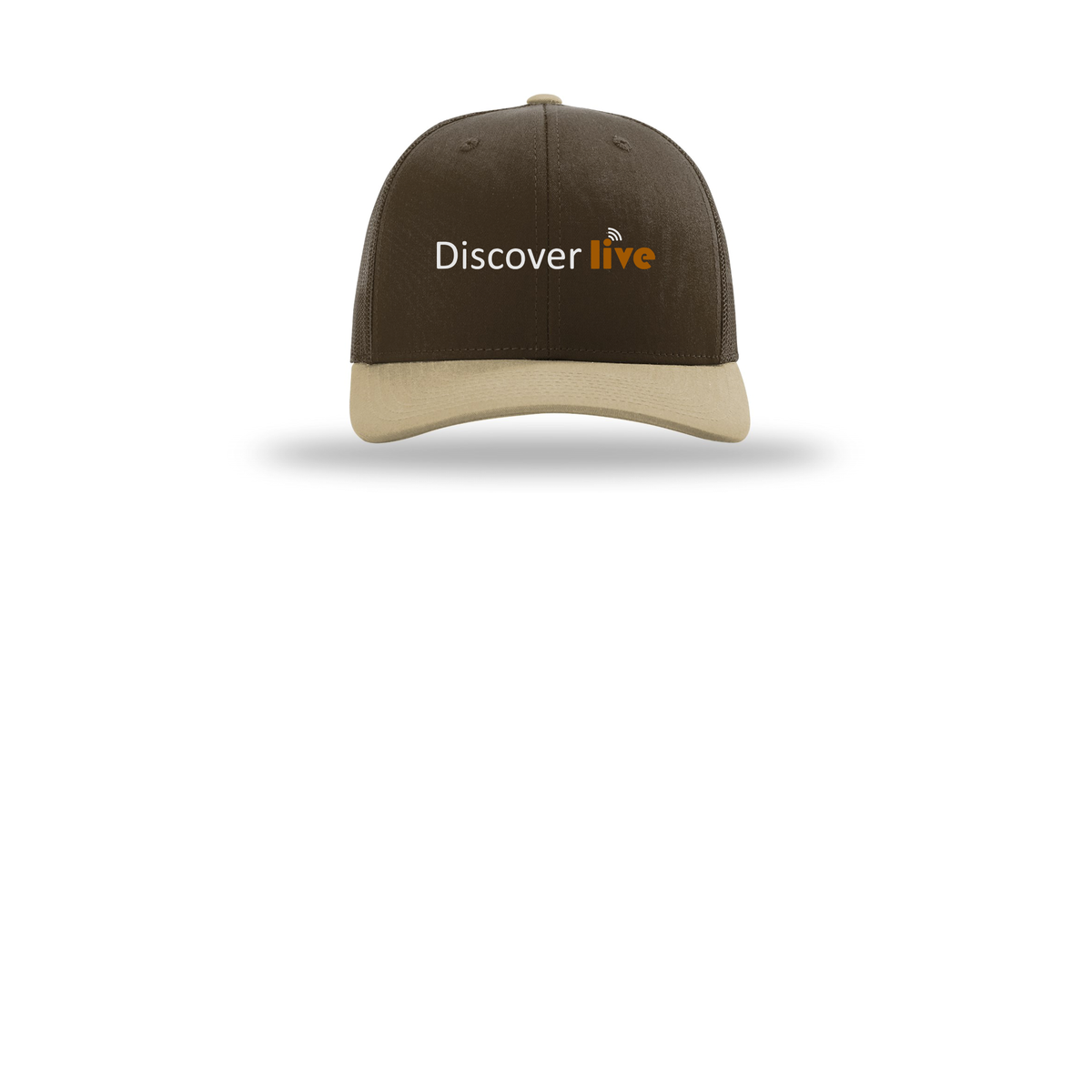 discover-richardson-trucker-cap-embroidery-capfront-R112-brownbrownkhaki-flat-front