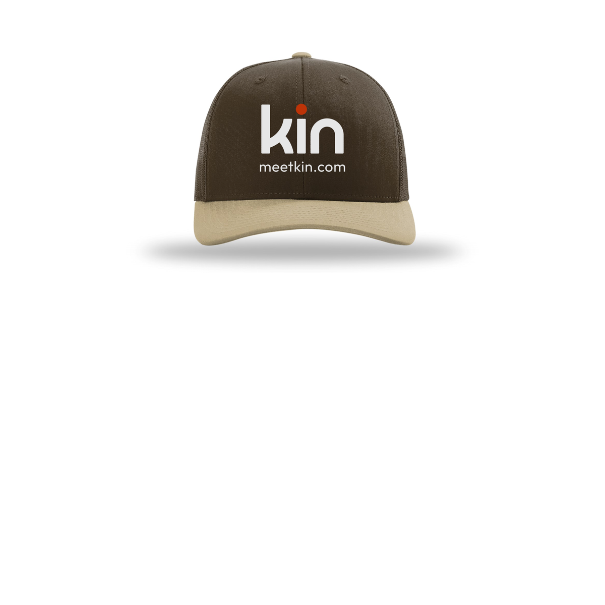 kin-richardson-trucker-cap-embroidery-capfront-R112-brownbrownkhaki-flat-front