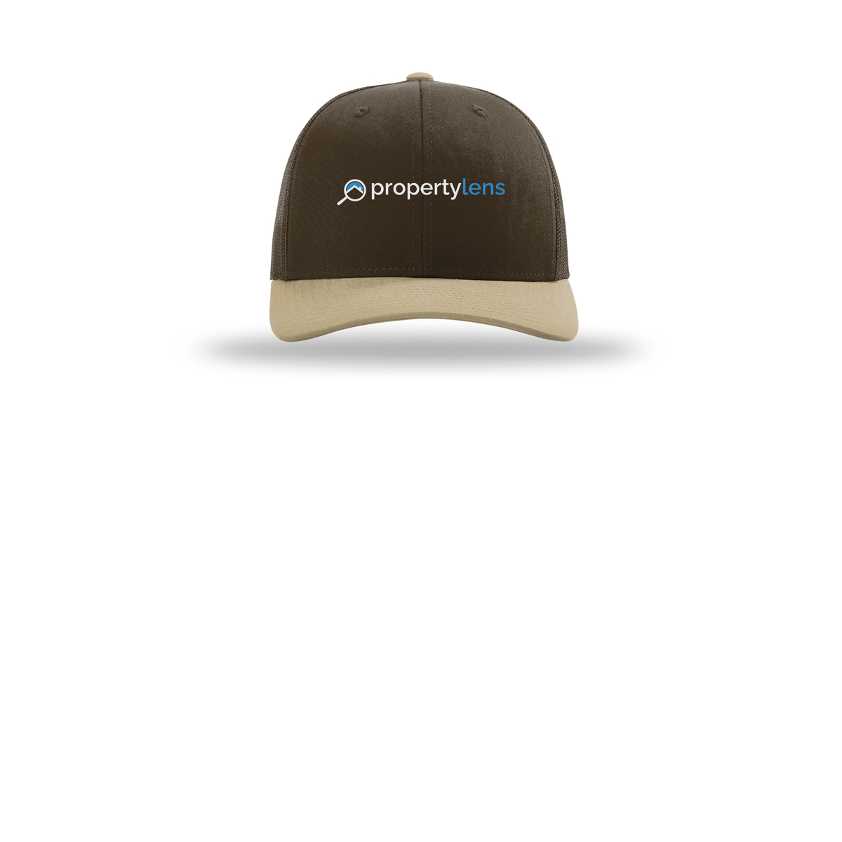 propertylens-richardson-trucker-cap-embroidery-capfront-R112-brownbrownkhaki-flat-front