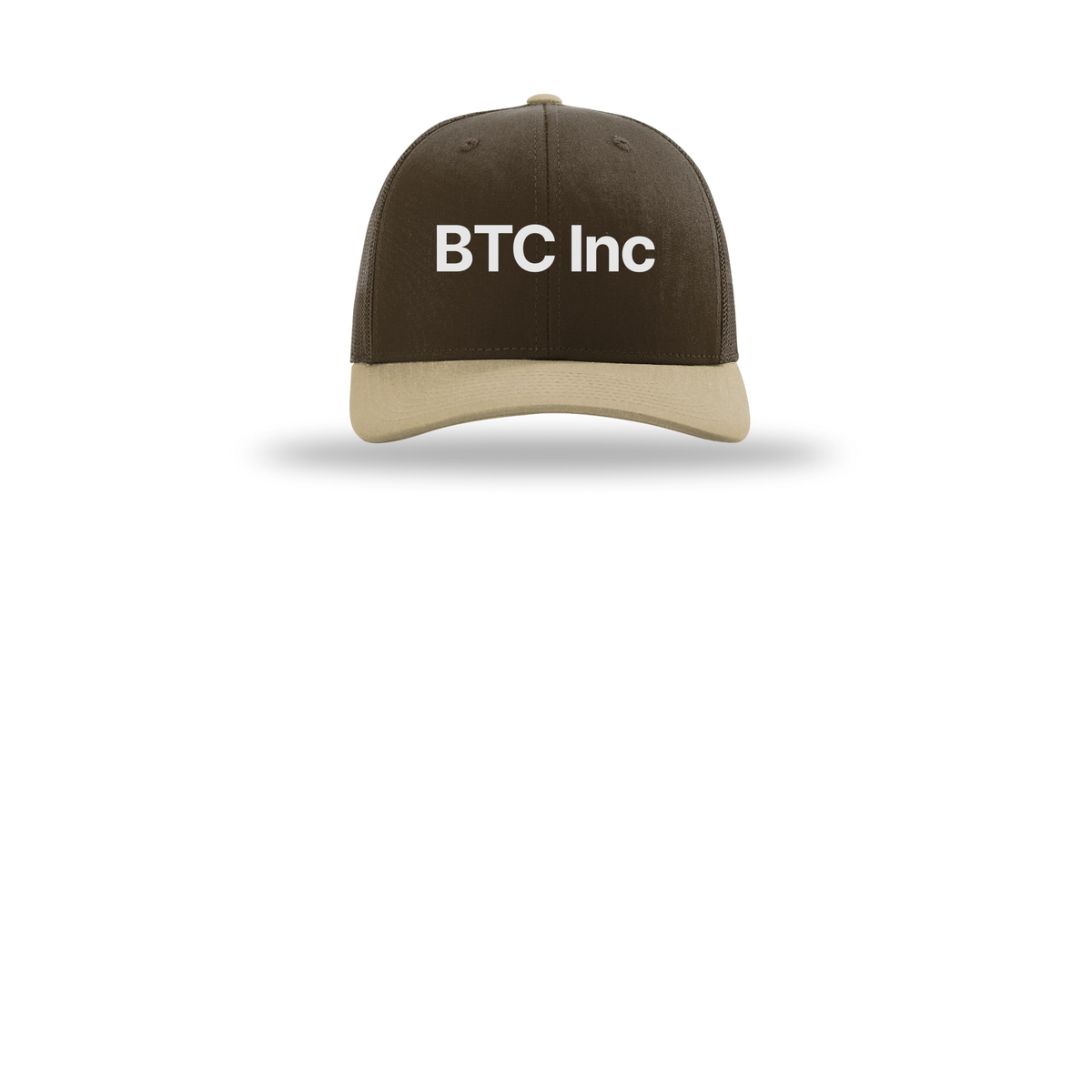 btc-richardson-trucker-cap-embroidery-capfront-R112-brownbrownkhaki-flat-front