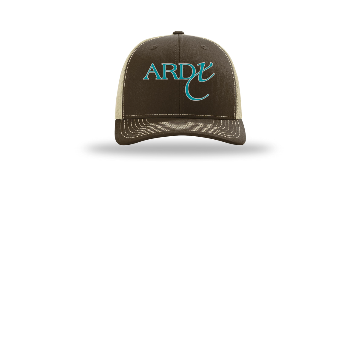 ardx-richardson-trucker-cap-embroidery-capfront-R112-brownkhaki-flat-front