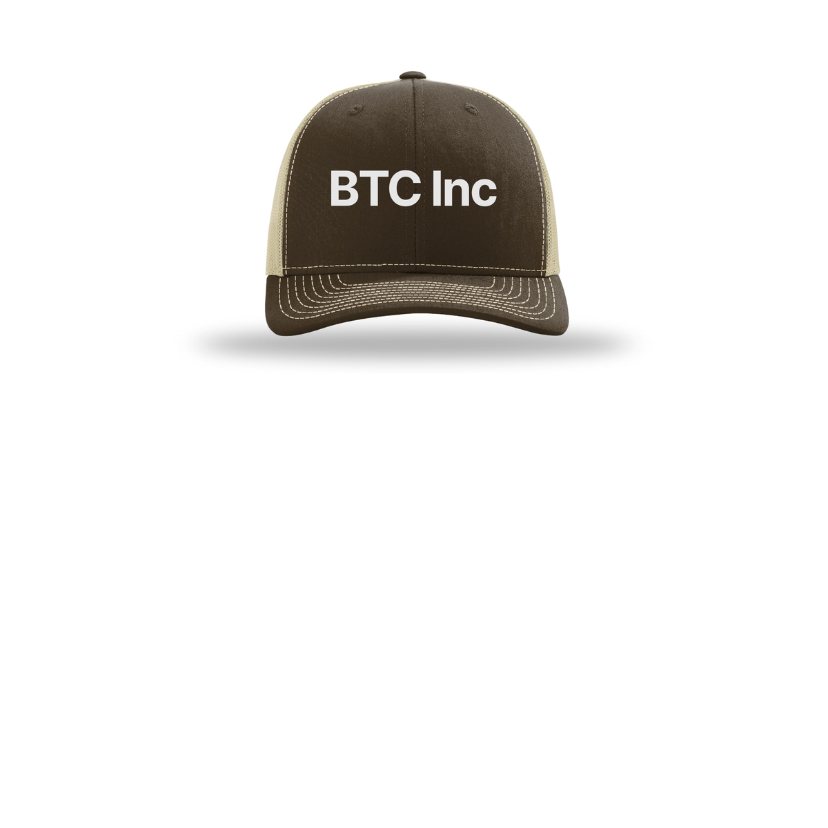 btc-richardson-trucker-cap-embroidery-capfront-R112-brownkhaki-flat-front