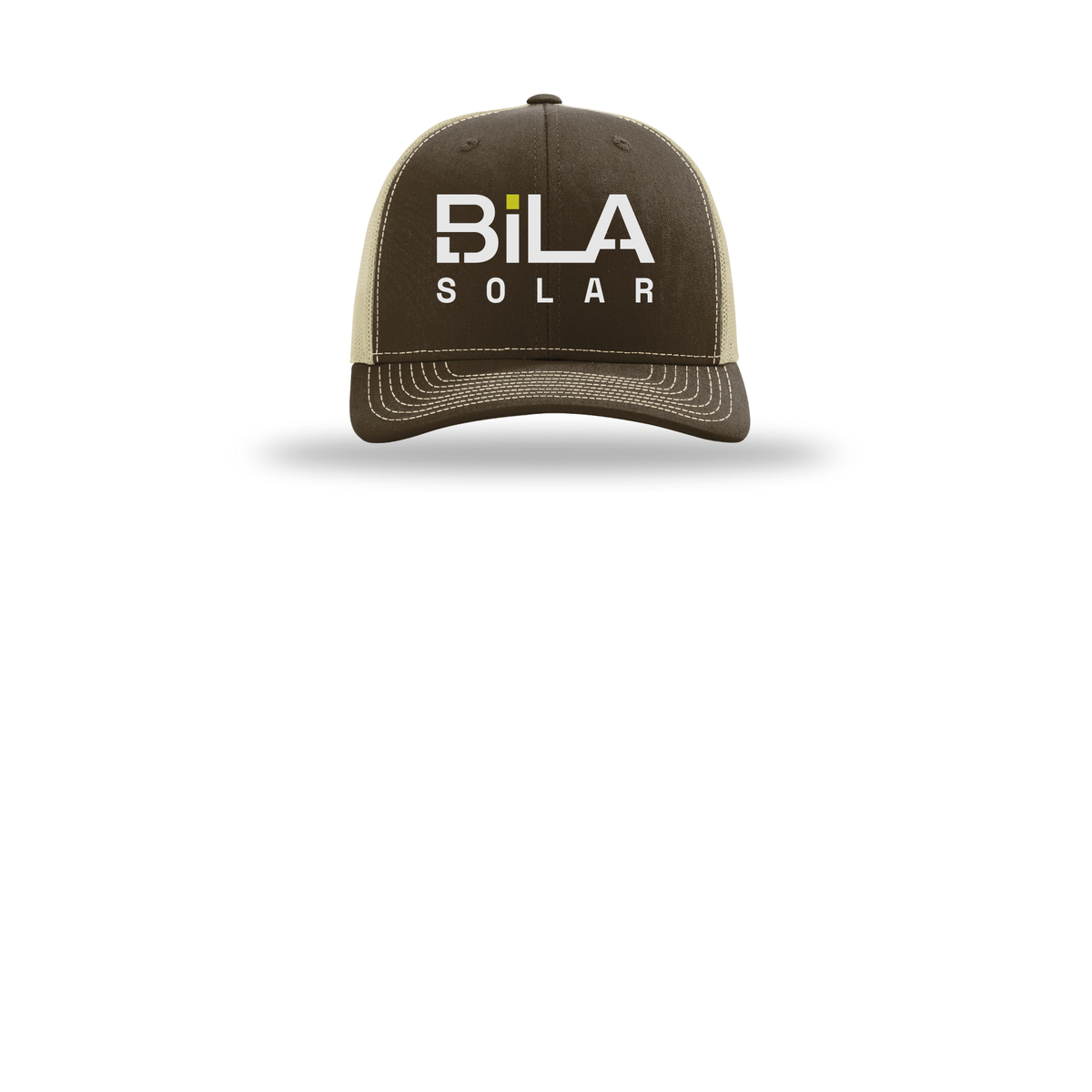 bilasolar-richardson-trucker-cap-embroidery-capfront-R112-brownkhaki-flat-front