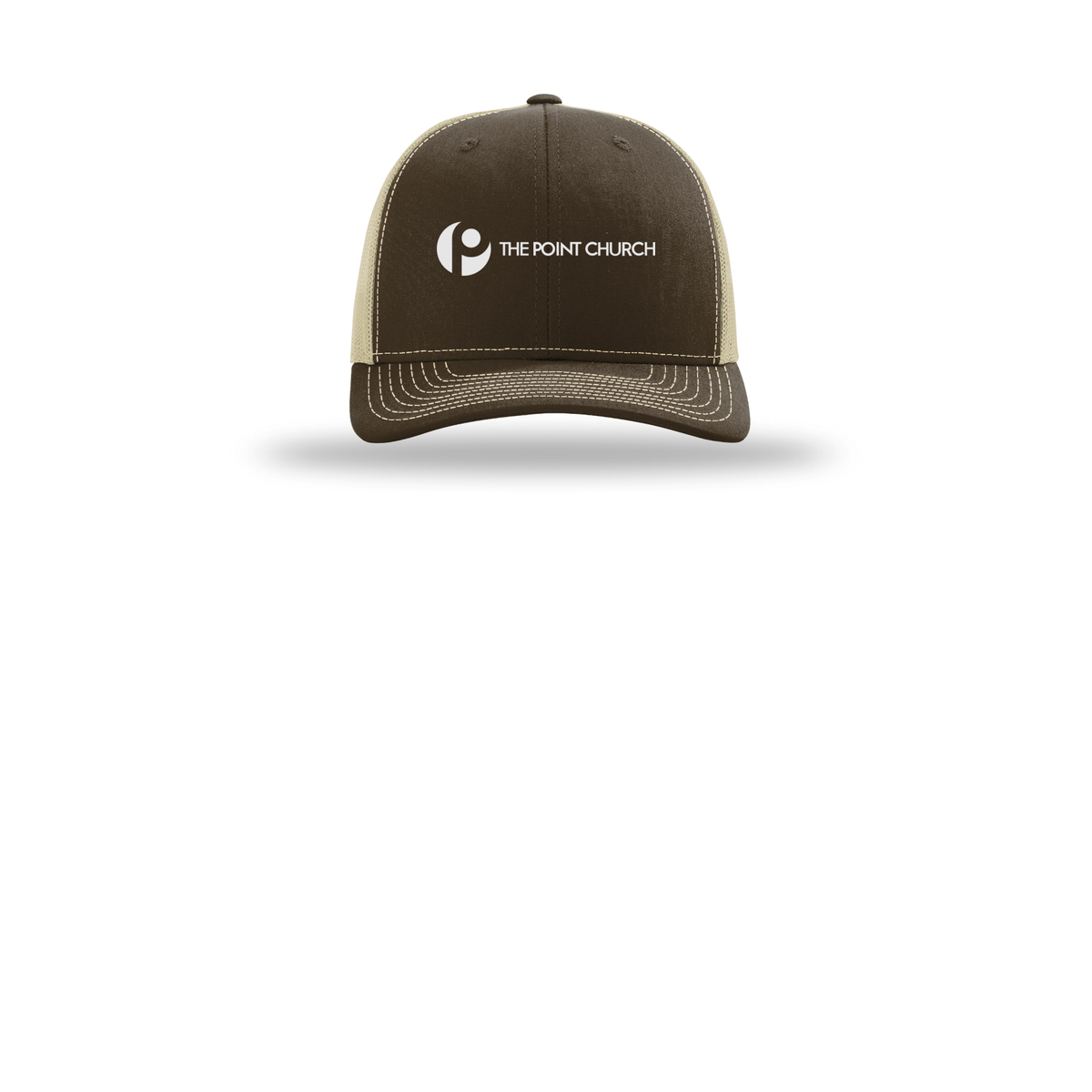 thepointva-richardson-trucker-cap-embroidery-capfront-R112-brownkhaki-flat-front