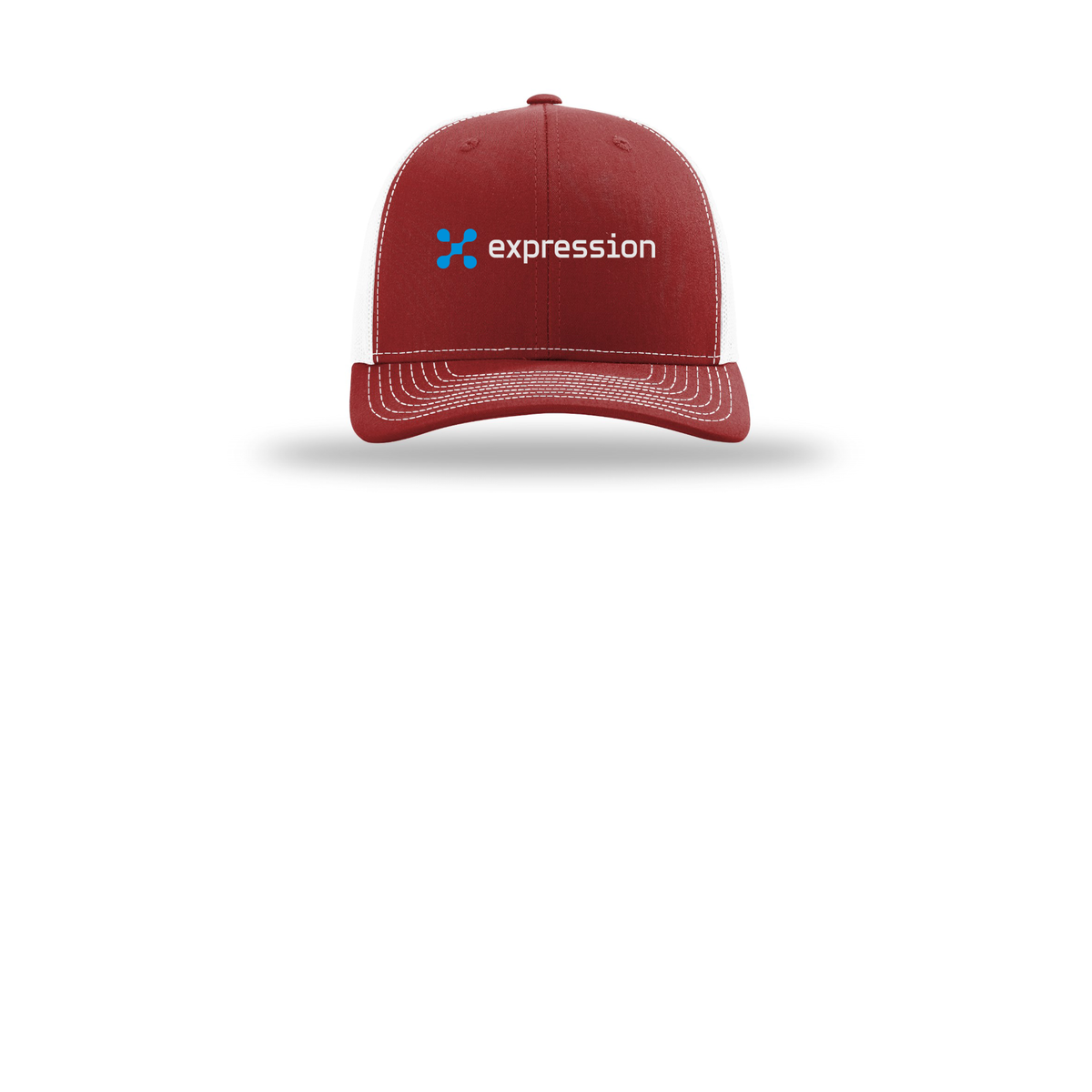 expr-richardson-trucker-cap-embroidery-capfront-R112-cardinalwhite-flat-front
