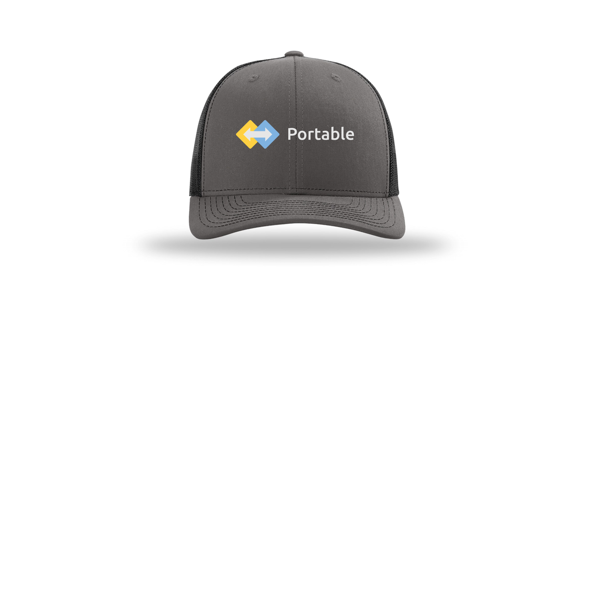 portable-richardson-trucker-cap-embroidery-capfront-R112-charcoalblack-flat-front