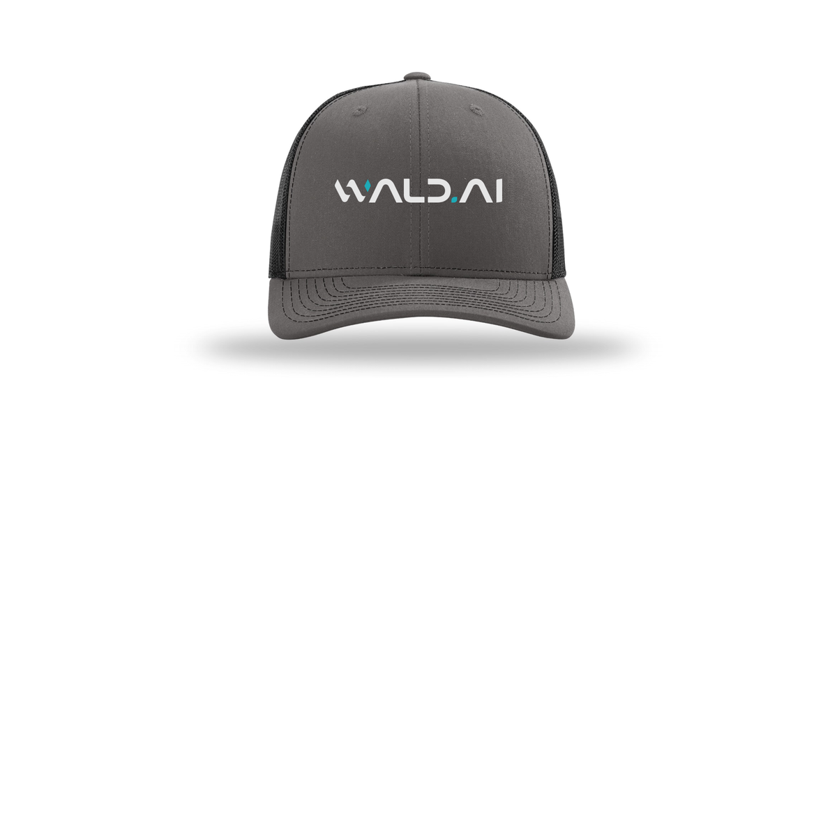 wald-richardson-trucker-cap-embroidery-capfront-R112-charcoalblack-flat-front