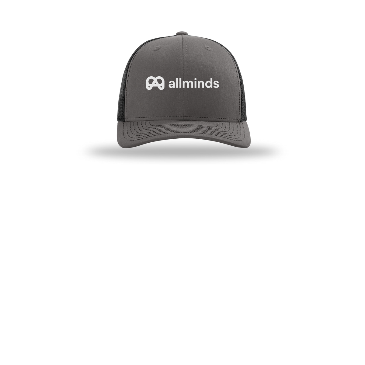 getallminds-richardson-trucker-cap-embroidery-capfront-R112-charcoalblack-flat-front