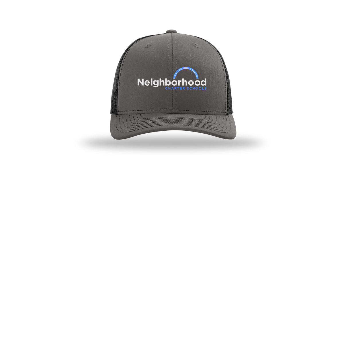 ncschools-richardson-trucker-cap-embroidery-capfront-R112-charcoalblack-flat-front