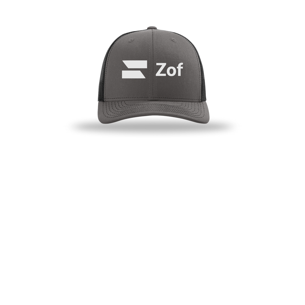 zof-richardson-trucker-cap-embroidery-capfront-R112-charcoalblack-flat-front