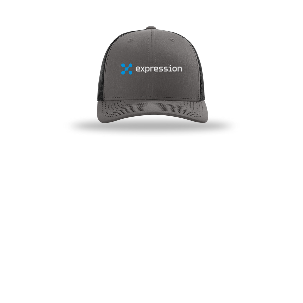 expr-richardson-trucker-cap-embroidery-capfront-R112-charcoalblack-flat-front