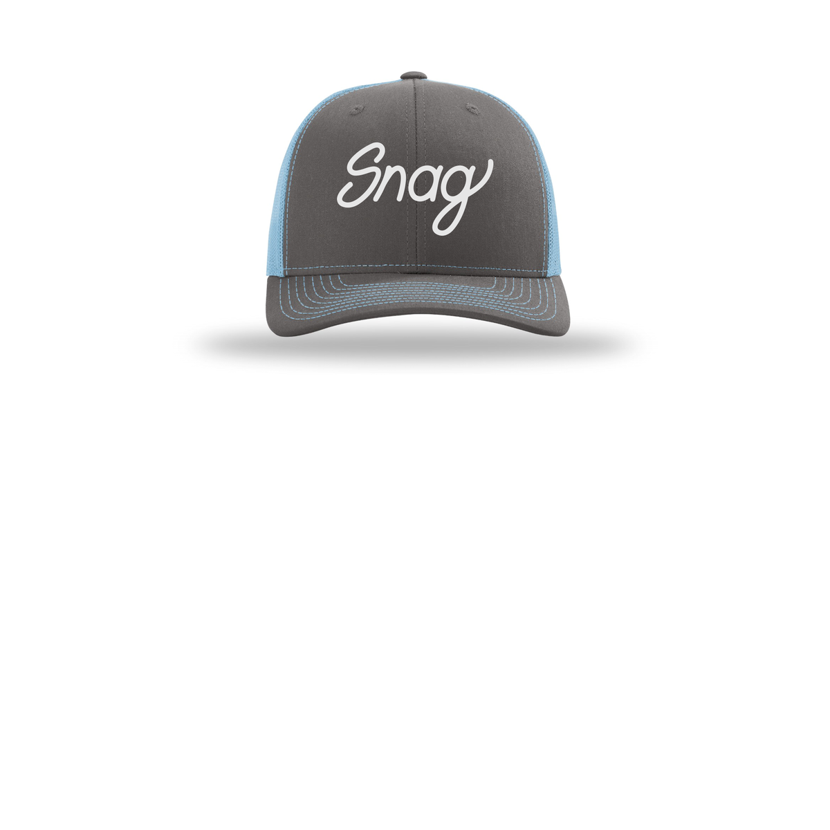 snagdelivery-richardson-trucker-cap-embroidery-capfront-R112-charcoalcolumbiablue-flat-front
