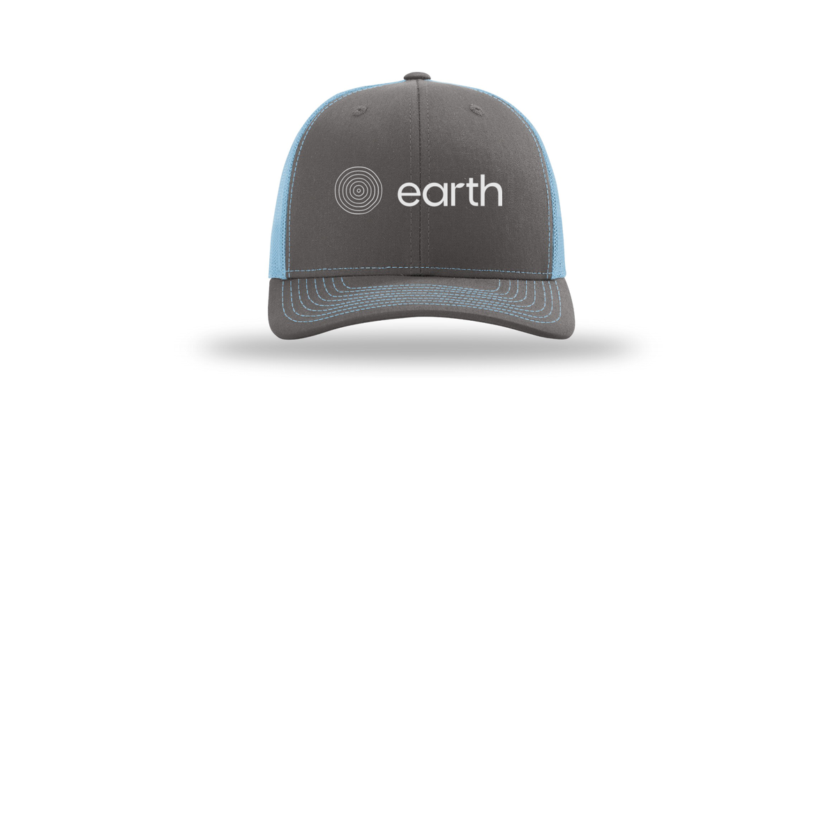 earthfuneral-richardson-trucker-cap-embroidery-capfront-R112-charcoalcolumbiablue-flat-front
