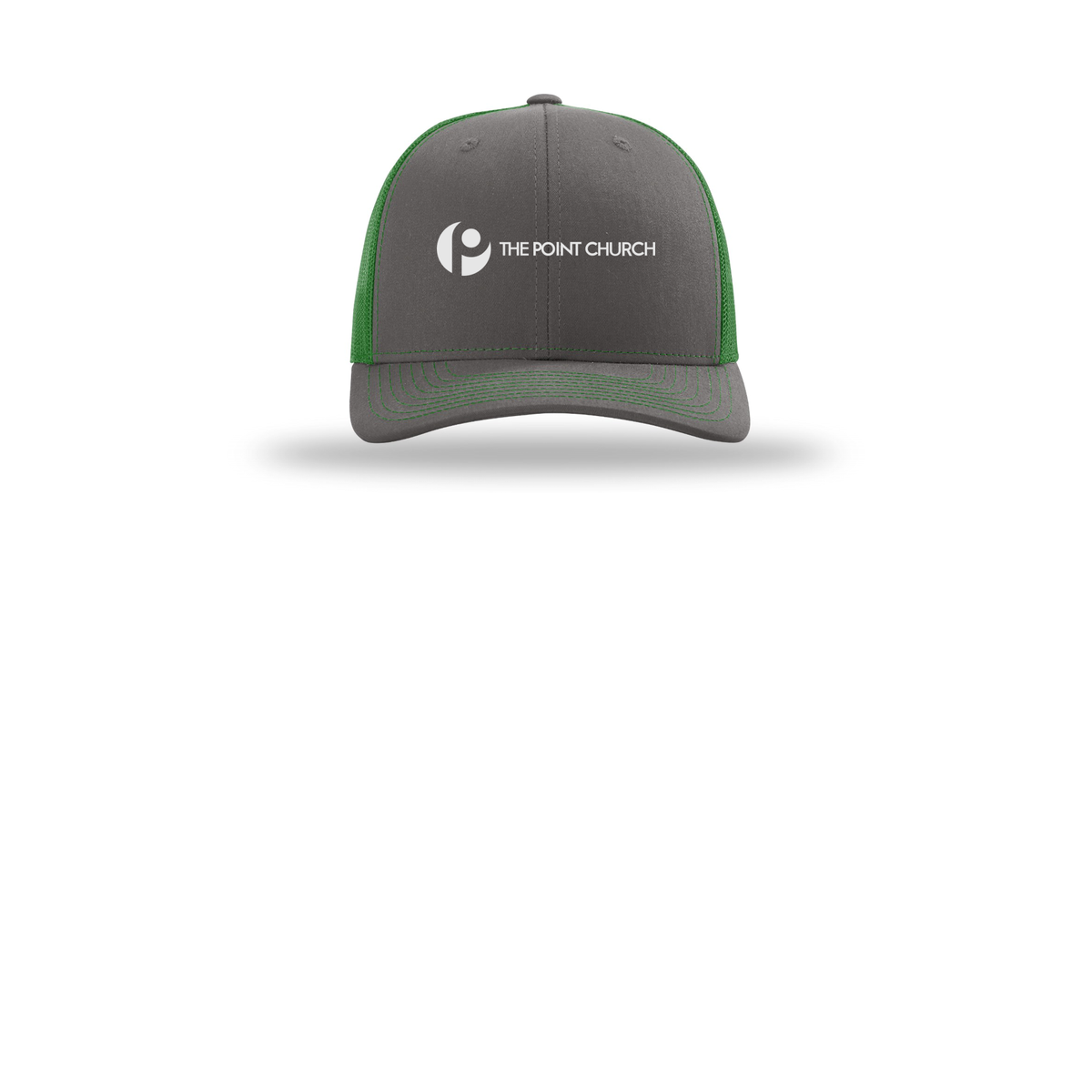 thepointva-richardson-trucker-cap-embroidery-capfront-R112-charcoalkelly-flat-front
