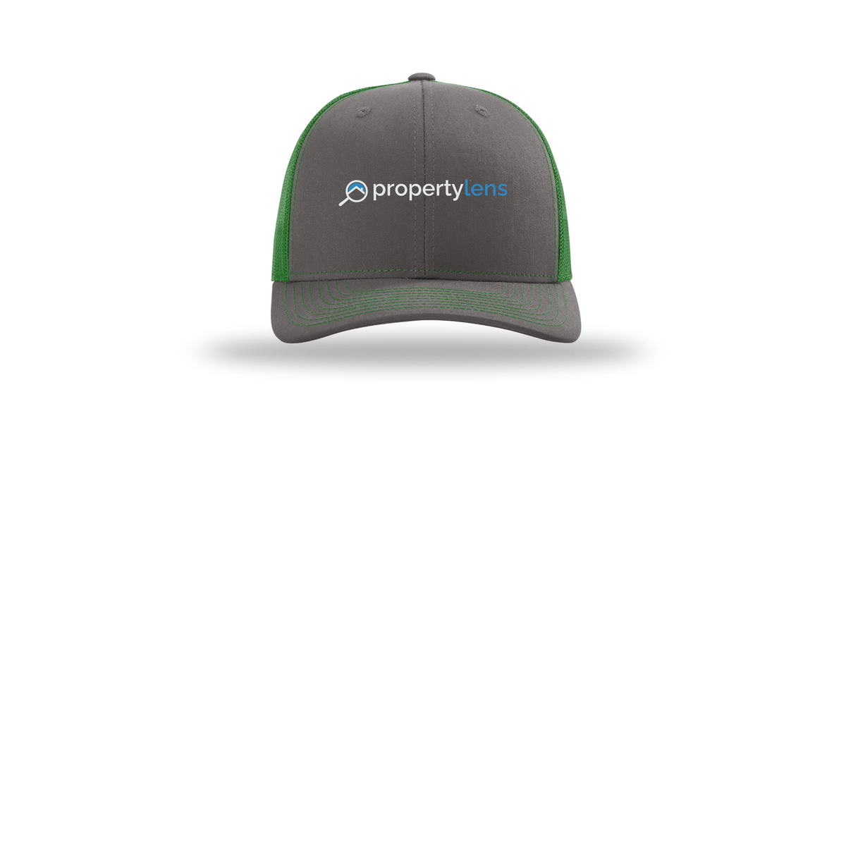 propertylens-richardson-trucker-cap-embroidery-capfront-R112-charcoalkelly-flat-front