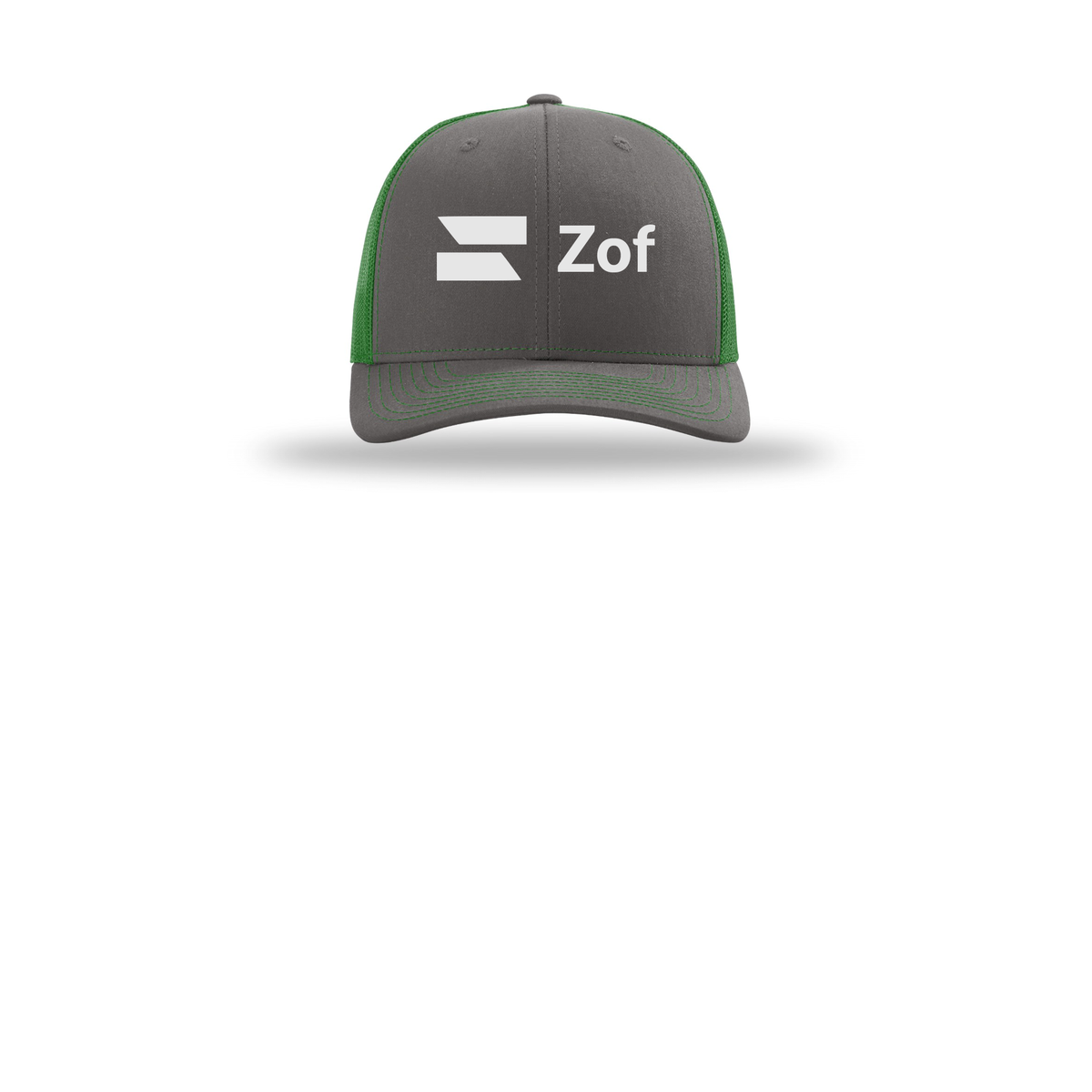 zof-richardson-trucker-cap-embroidery-capfront-R112-charcoalkelly-flat-front