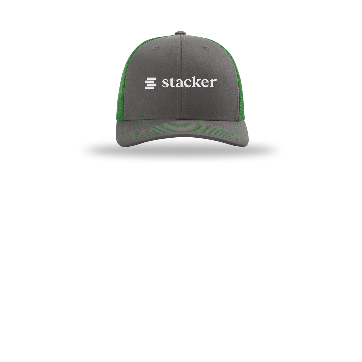 stacker-richardson-trucker-cap-embroidery-capfront-R112-charcoalkelly-flat-front