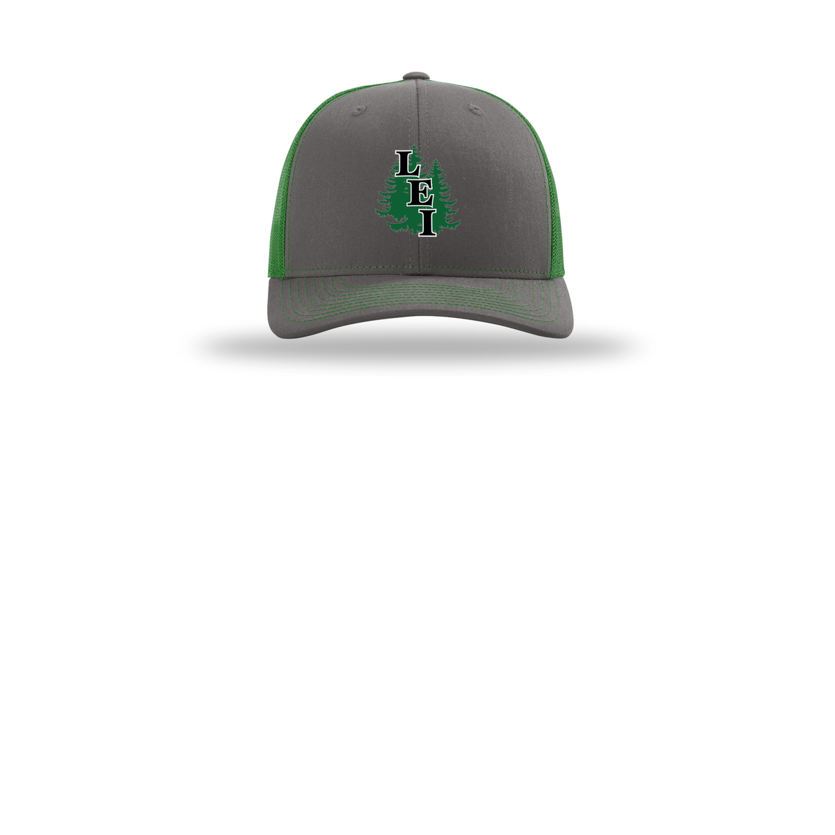 leisite-richardson-trucker-cap-embroidery-capfront-R112-charcoalkelly-flat-front